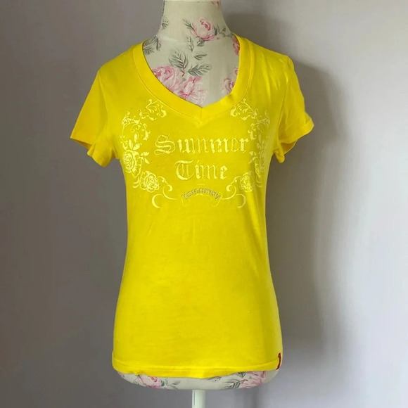 yamamay Tops - Yamamay short sleeve yellow summer time shirt size L
